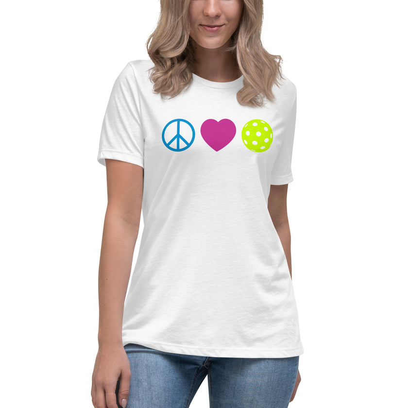 Peace Love Pickleball Women's Relaxed T-Shirt