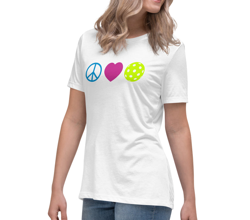 Peace Love Pickleball Women's Relaxed T-Shirt