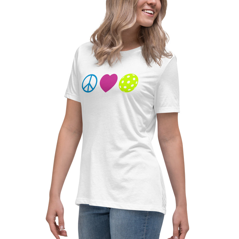 Peace Love Pickleball Women's Relaxed T-Shirt