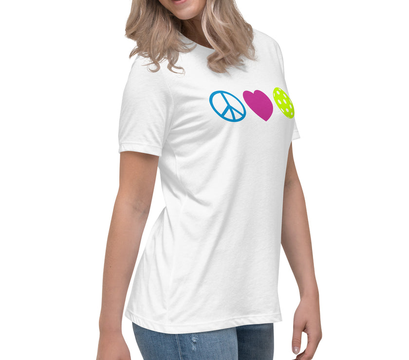 Peace Love Pickleball Women's Relaxed T-Shirt