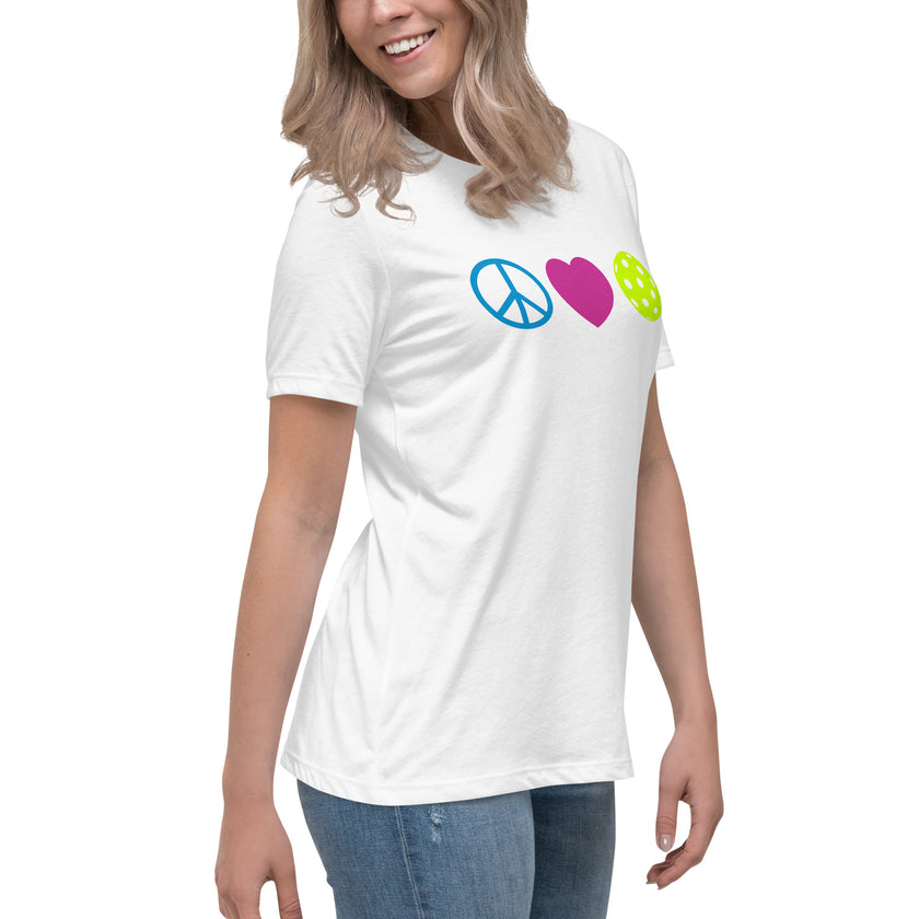 Peace Love Pickleball Women's Relaxed T-Shirt