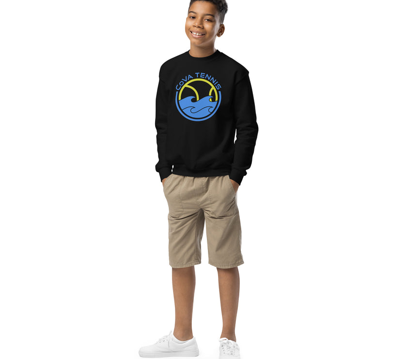 CoVA Tennis Ball & Waves Logo Youth crewneck sweatshirt