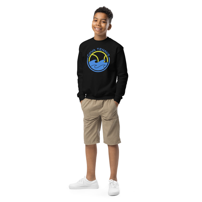 CoVA Tennis Ball & Waves Logo Youth crewneck sweatshirt