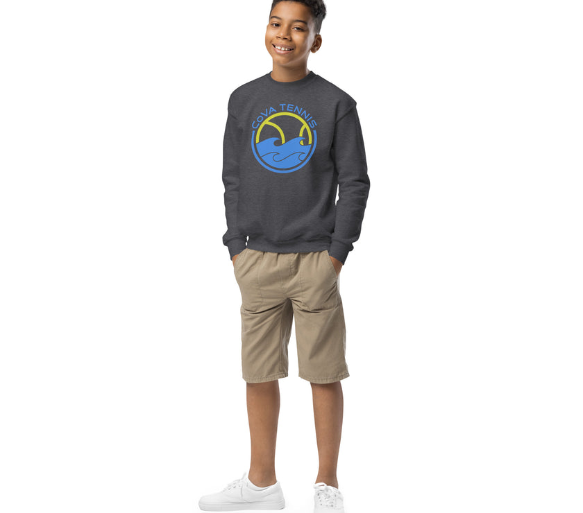 CoVA Tennis Ball & Waves Logo Youth crewneck sweatshirt