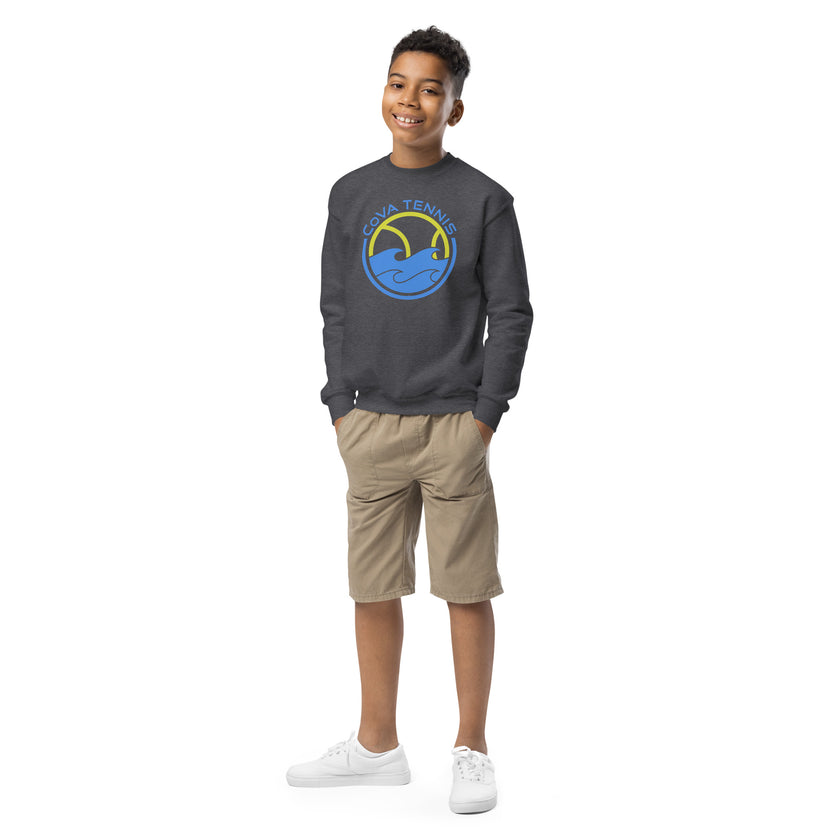 CoVA Tennis Ball & Waves Logo Youth crewneck sweatshirt