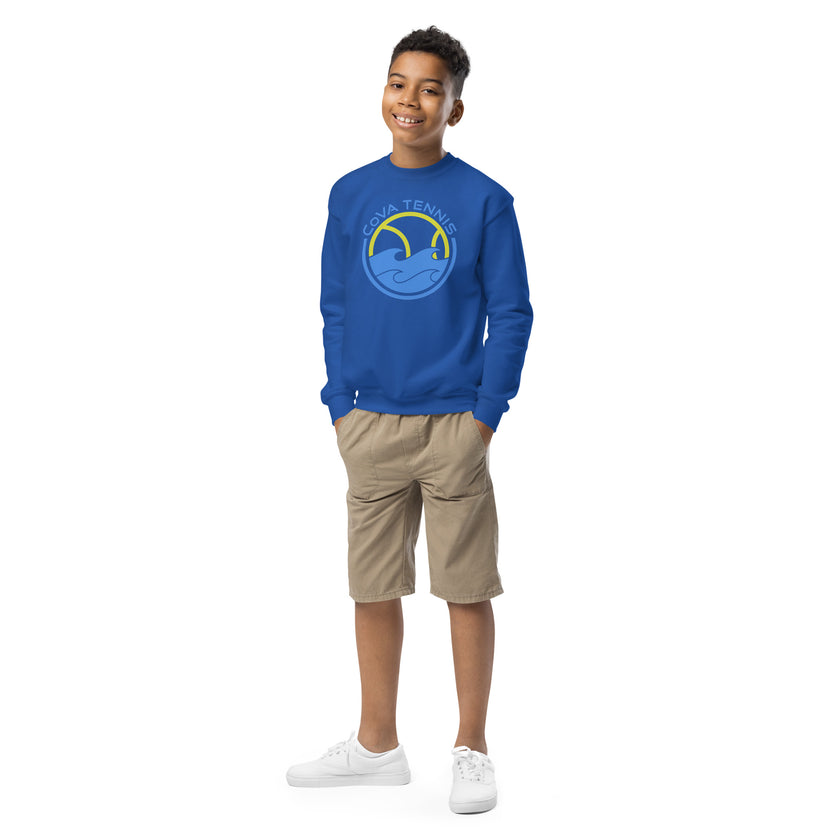 CoVA Tennis Ball & Waves Logo Youth crewneck sweatshirt