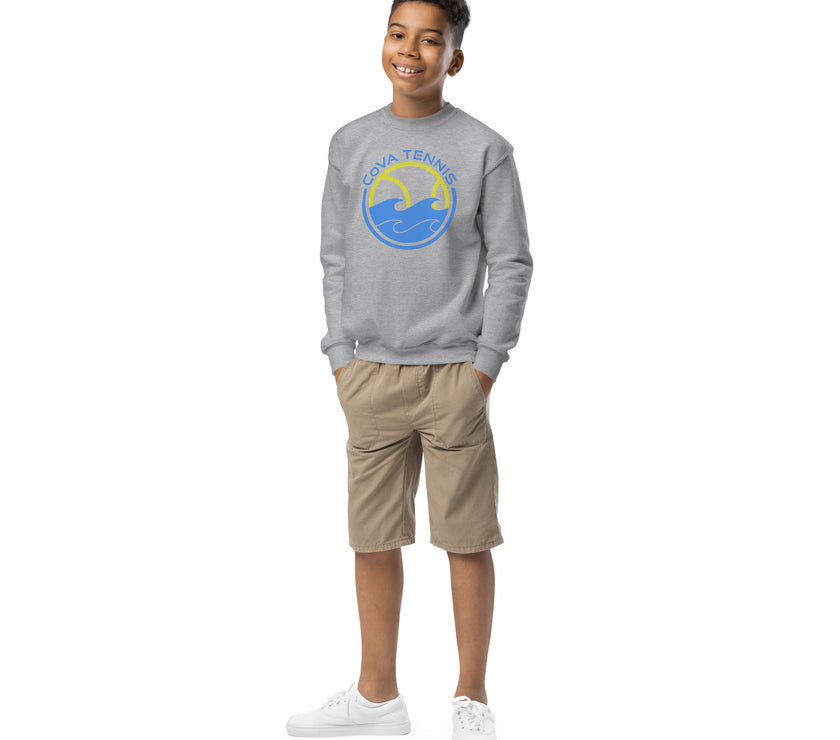 CoVA Tennis Ball & Waves Logo Youth crewneck sweatshirt