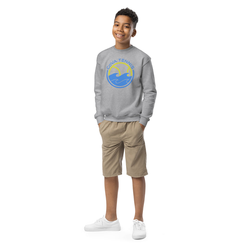 CoVA Tennis Ball & Waves Logo Youth crewneck sweatshirt