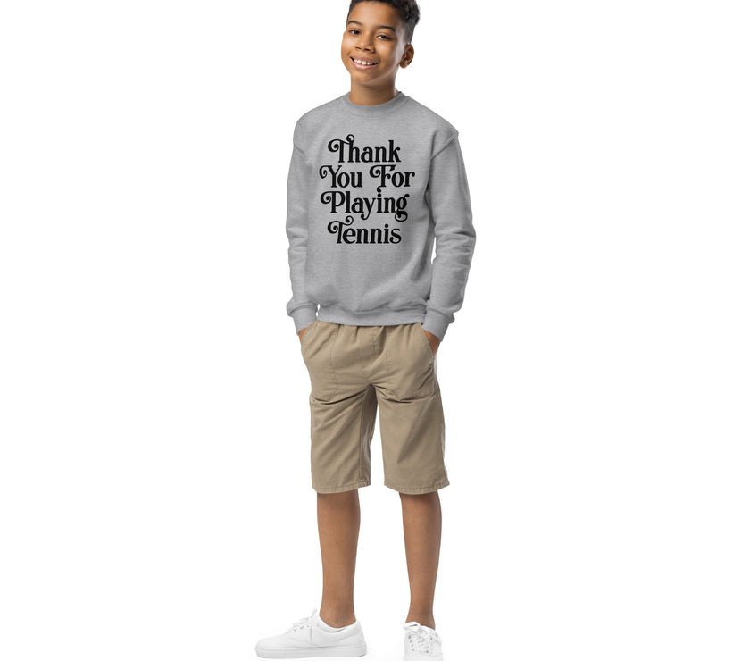 Thank You For Playing Tennis By CoVA Tennis Youth crewneck sweatshirt