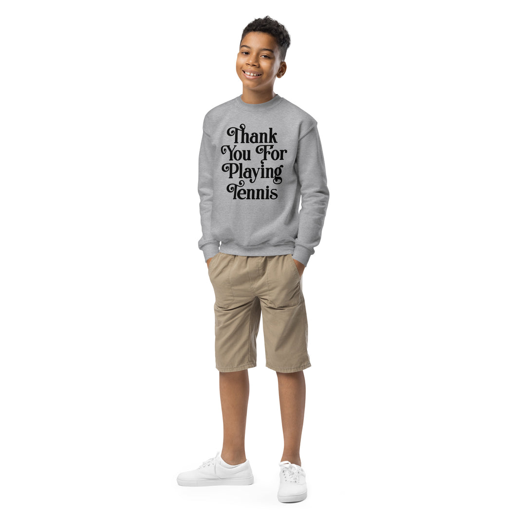 Thank You For Playing Tennis By CoVA Tennis Youth crewneck sweatshirt