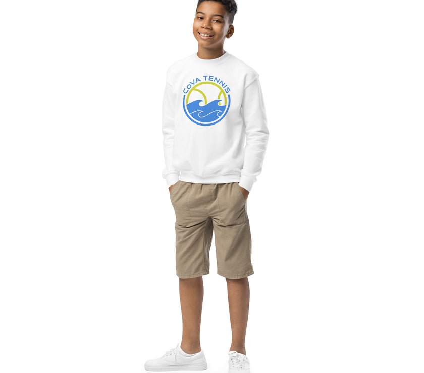 CoVA Tennis Ball & Waves Logo Youth crewneck sweatshirt