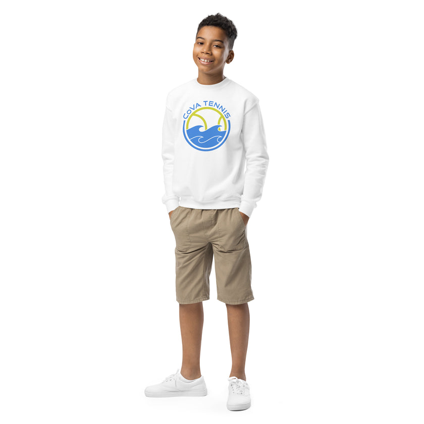 CoVA Tennis Ball & Waves Logo Youth crewneck sweatshirt