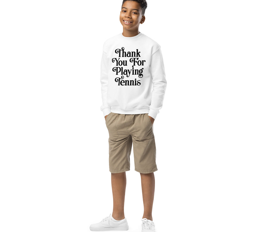 Thank You For Playing Tennis By CoVA Tennis Youth crewneck sweatshirt