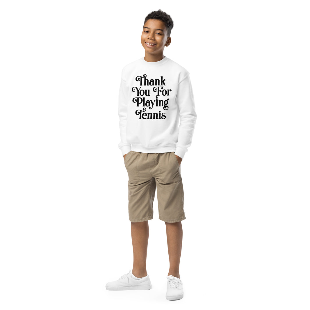 Thank You For Playing Tennis By CoVA Tennis Youth crewneck sweatshirt