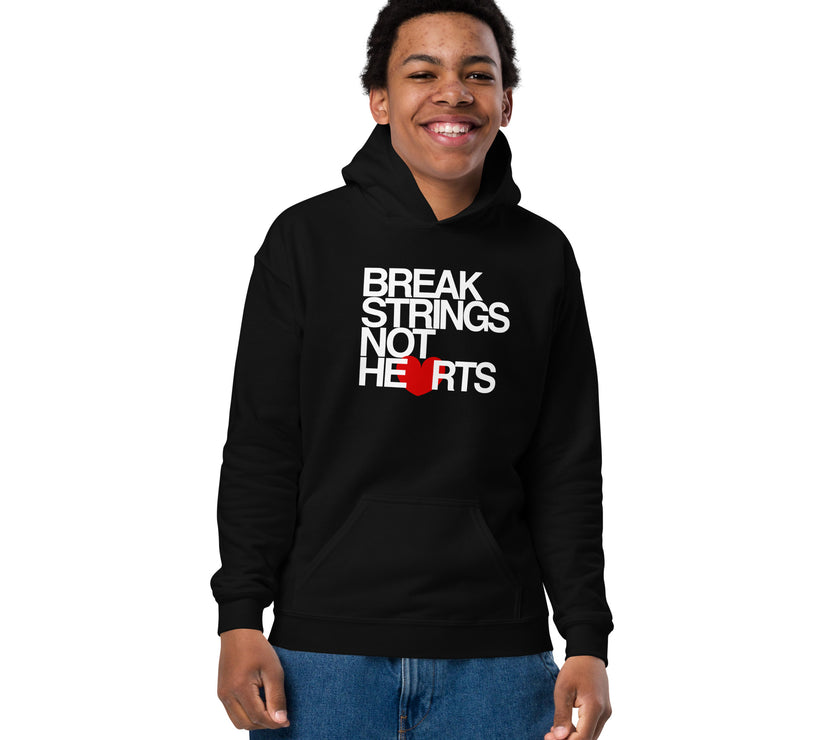 Break Strings Not Hearts by CoVA Tennis Youth heavy blend hoodie