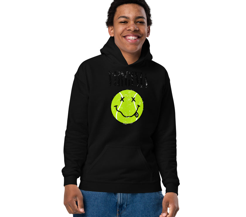 Virginia Smiley Face Tennis Ball by CoVA Tennis Youth heavy blend hoodie