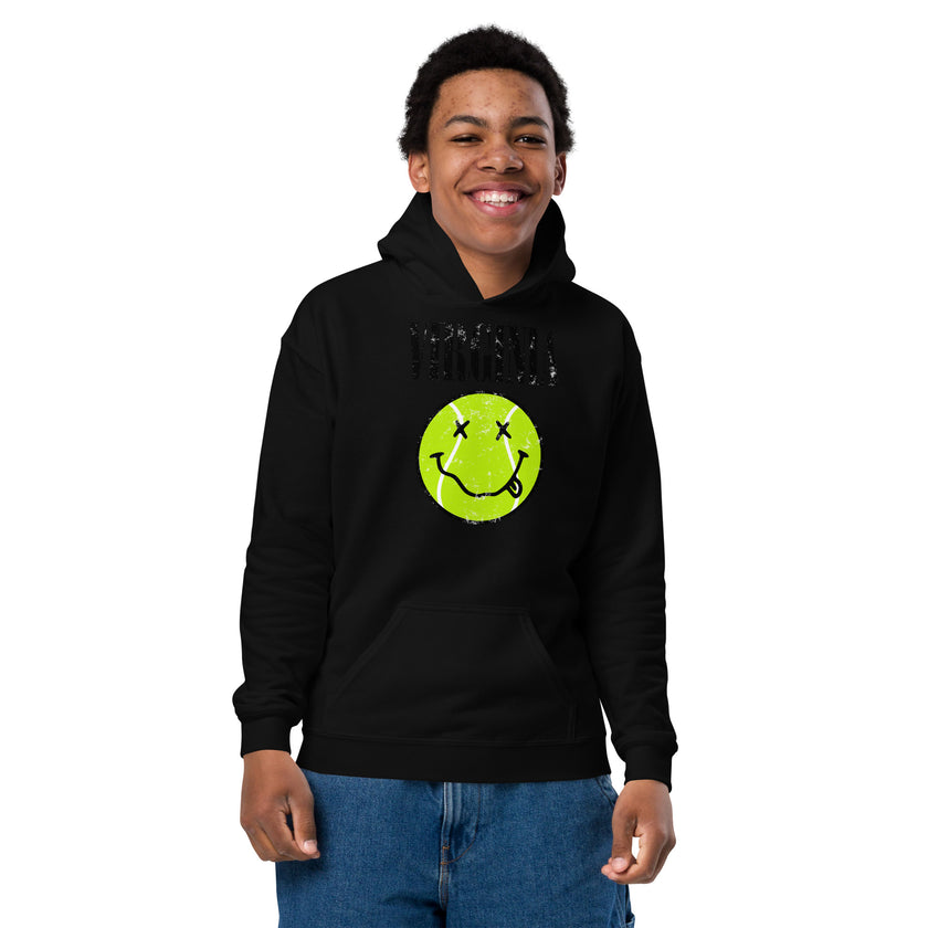 Virginia Smiley Face Tennis Ball by CoVA Tennis Youth heavy blend hoodie