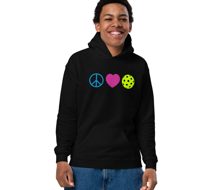 Peace Love Pickleball Youth heavy blend hoodie