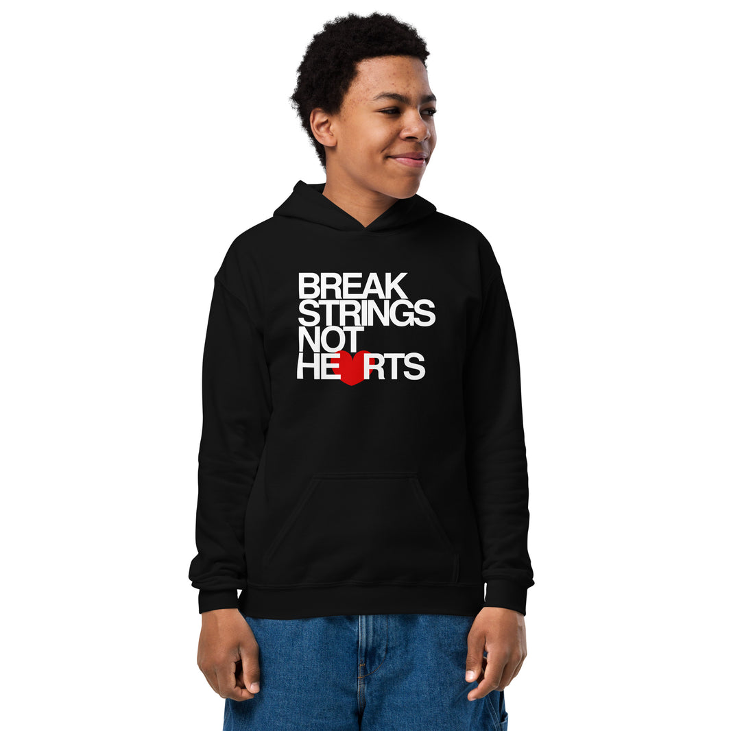 Break Strings Not Hearts by CoVA Tennis Youth heavy blend hoodie