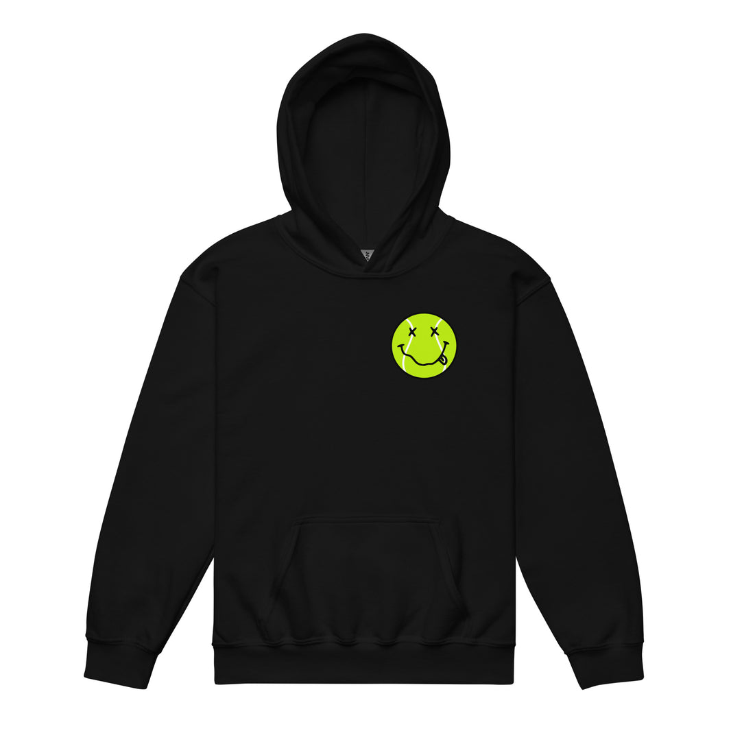 Smiling Tennis Ball by CoVA Tennis Youth heavy blend hoodie