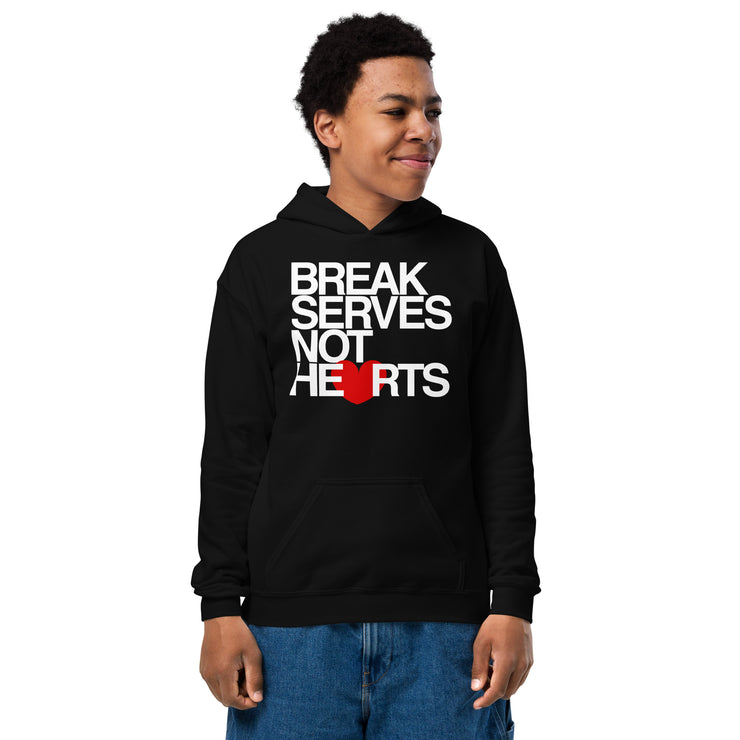 Break Serves Not Hearts CoVA Tennis Youth heavy blend hoodie