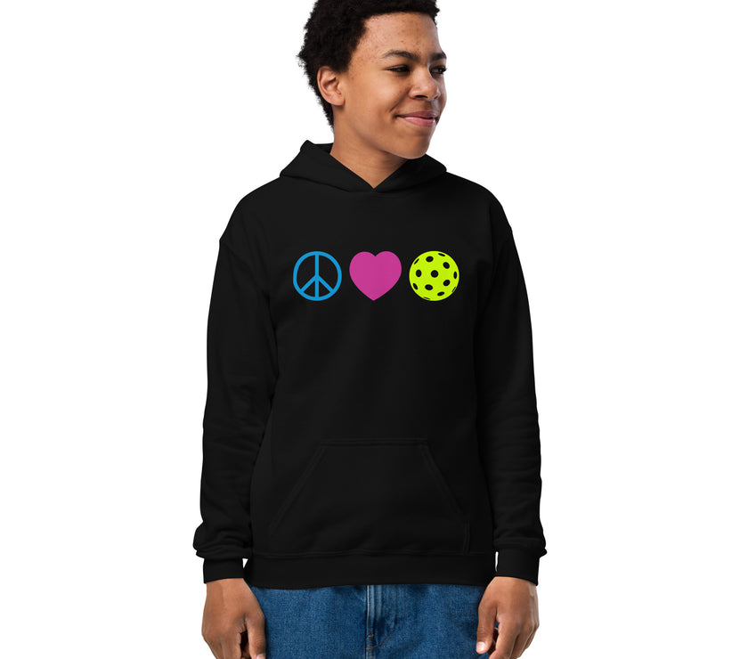 Peace Love Pickleball Youth heavy blend hoodie