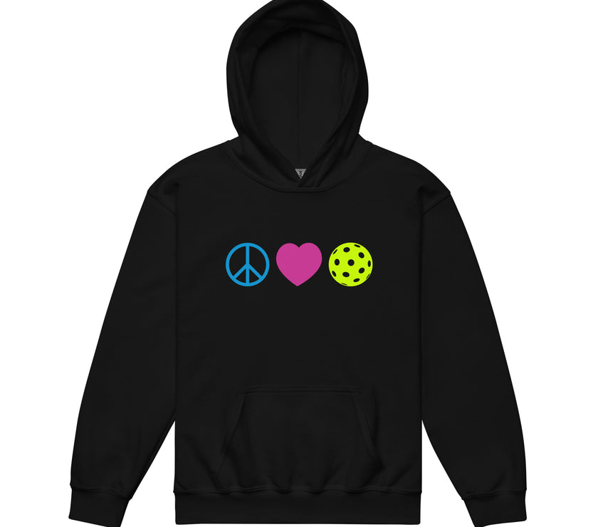 Peace Love Pickleball Youth heavy blend hoodie