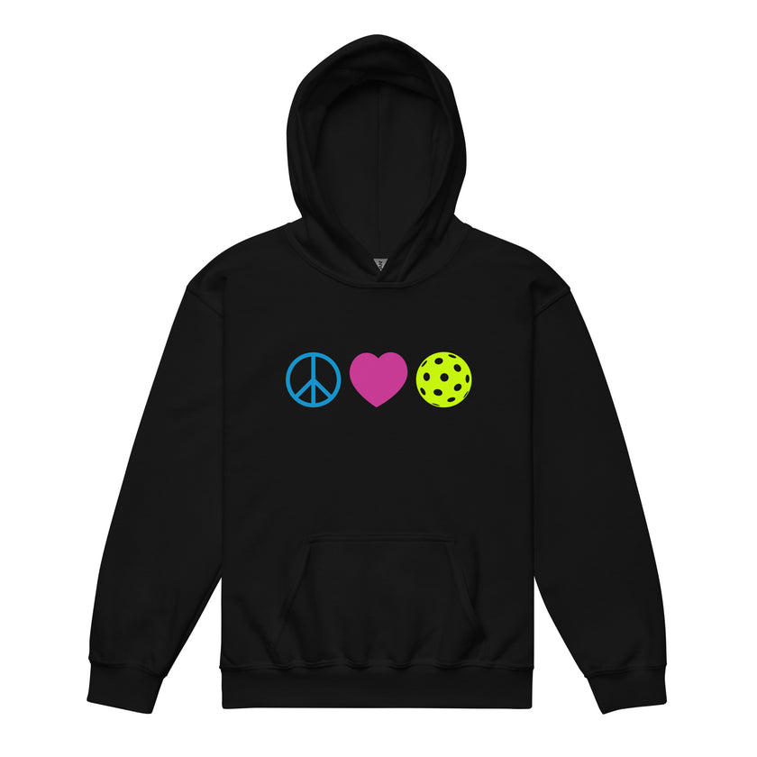 Peace Love Pickleball Youth heavy blend hoodie