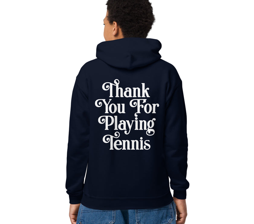 Thank You For Playing Tennis Youth heavy blend hoodie by CoVA Tennis