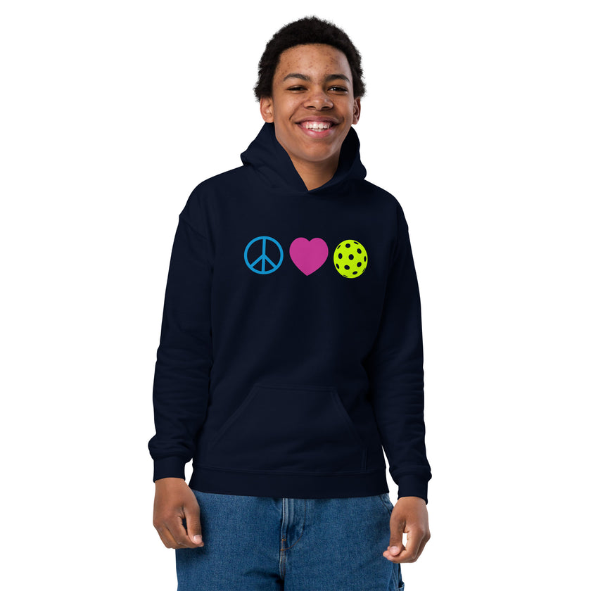 Peace Love Pickleball Youth heavy blend hoodie