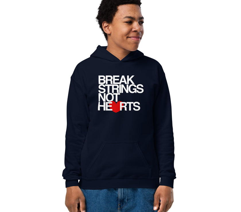 Break Strings Not Hearts by CoVA Tennis Youth heavy blend hoodie