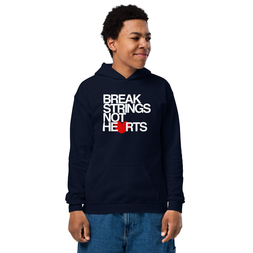 Break Strings Not Hearts by CoVA Tennis Youth heavy blend hoodie