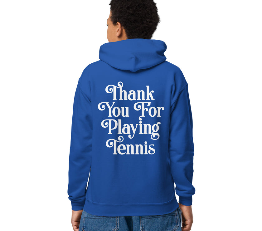 Thank You For Playing Tennis Youth heavy blend hoodie by CoVA Tennis