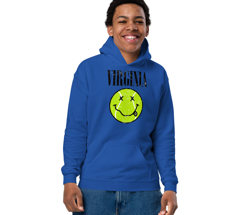 Virginia Smiley Face Tennis Ball by CoVA Tennis Youth heavy blend hoodie