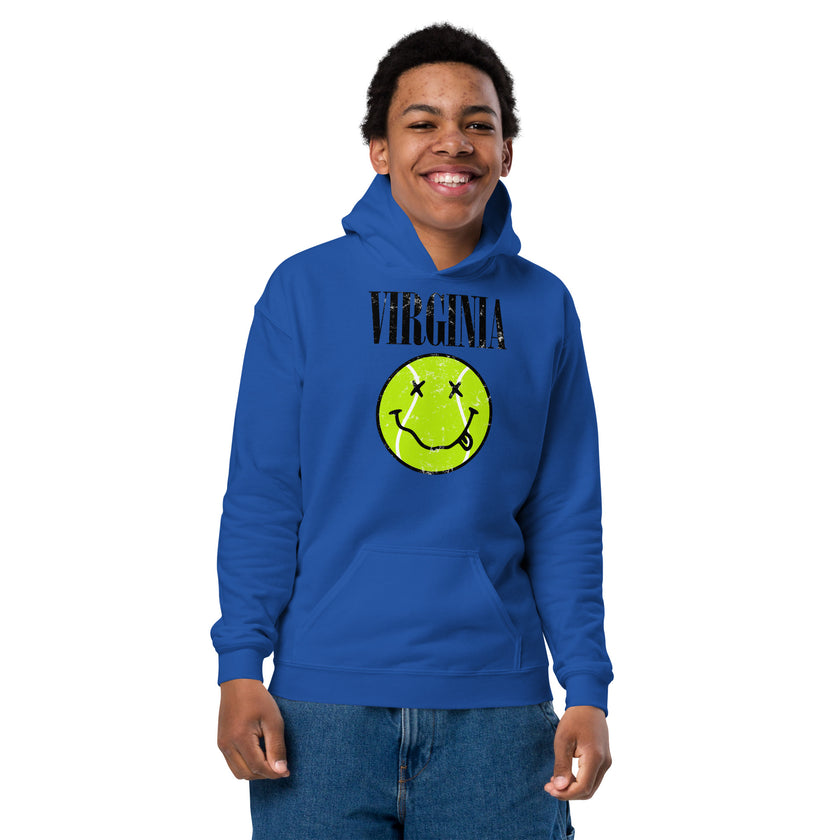 Virginia Smiley Face Tennis Ball by CoVA Tennis Youth heavy blend hoodie