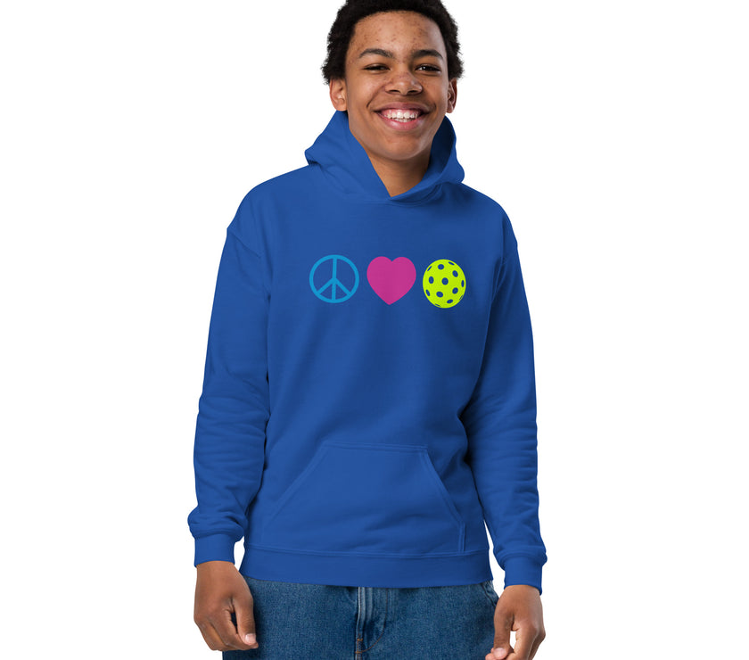 Peace Love Pickleball Youth heavy blend hoodie