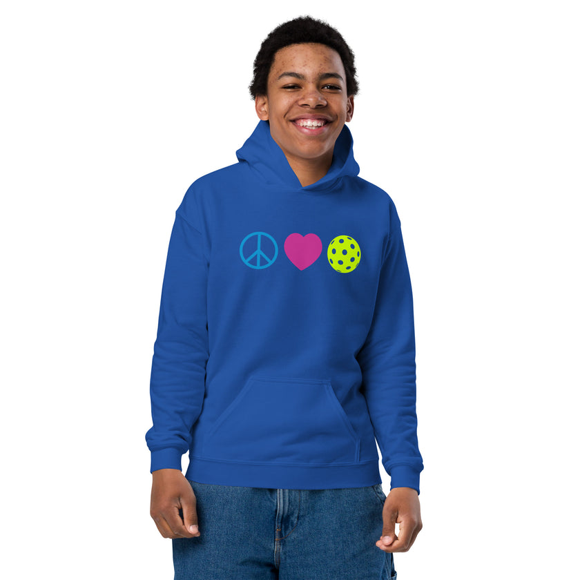 Peace Love Pickleball Youth heavy blend hoodie