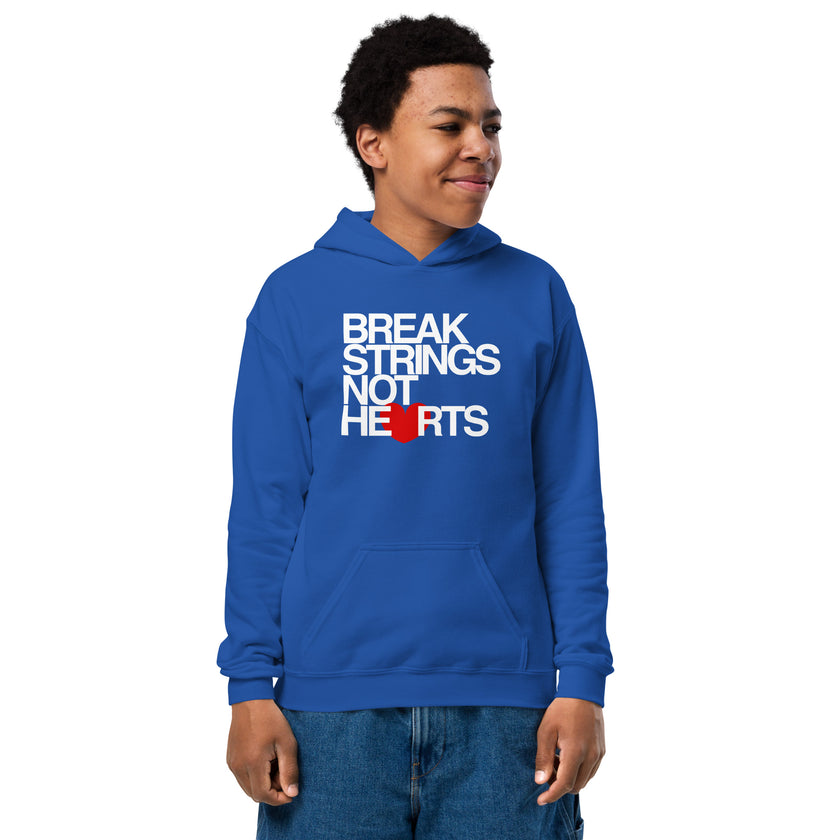 Break Strings Not Hearts by CoVA Tennis Youth heavy blend hoodie