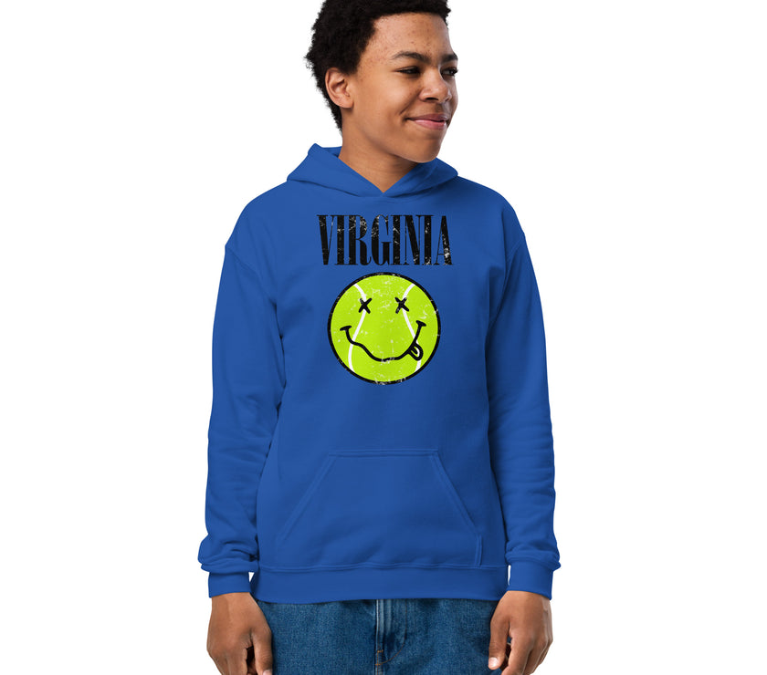 Virginia Smiley Face Tennis Ball by CoVA Tennis Youth heavy blend hoodie