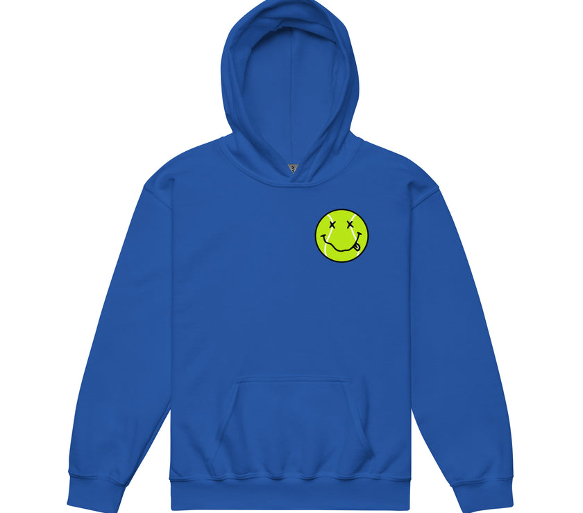 Smiling Tennis Ball by CoVA Tennis Youth heavy blend hoodie