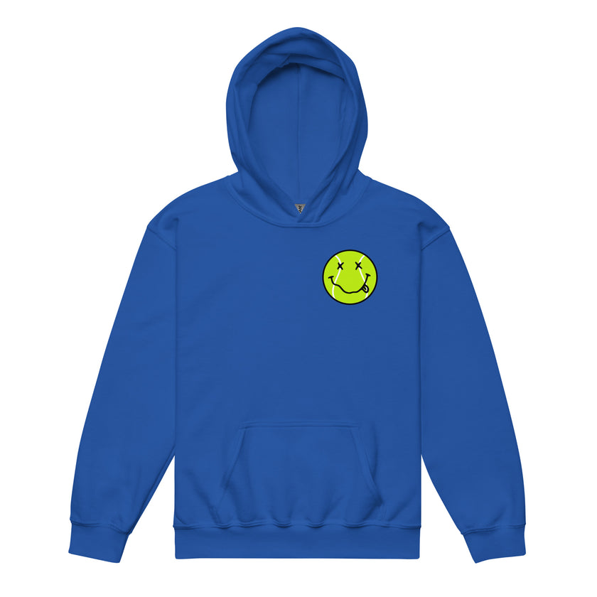 Smiling Tennis Ball by CoVA Tennis Youth heavy blend hoodie