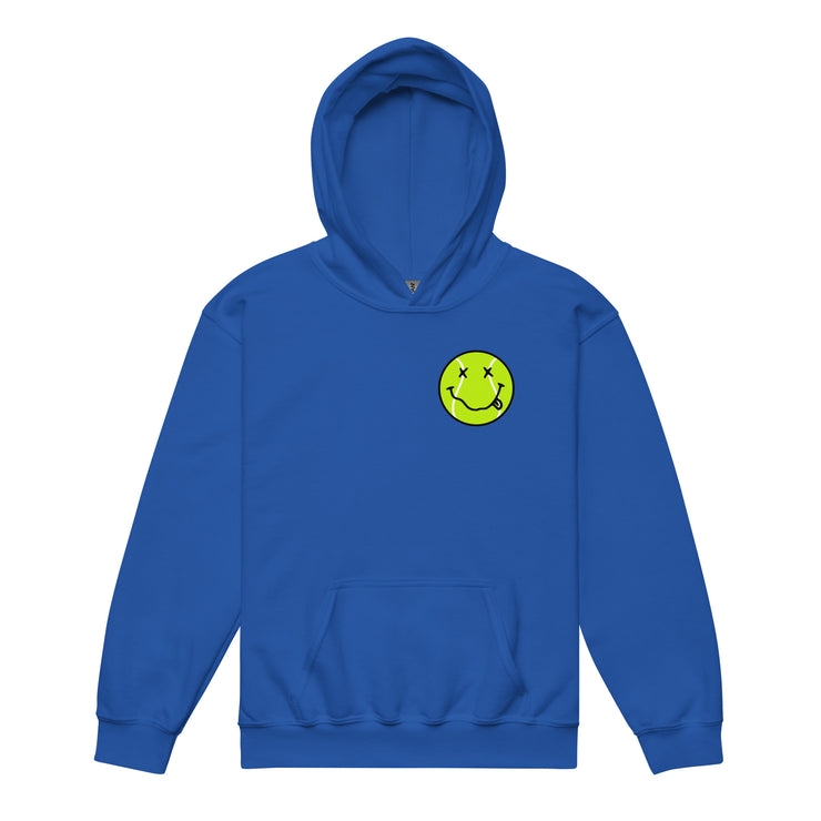 Smiling Tennis Ball by CoVA Tennis Youth heavy blend hoodie