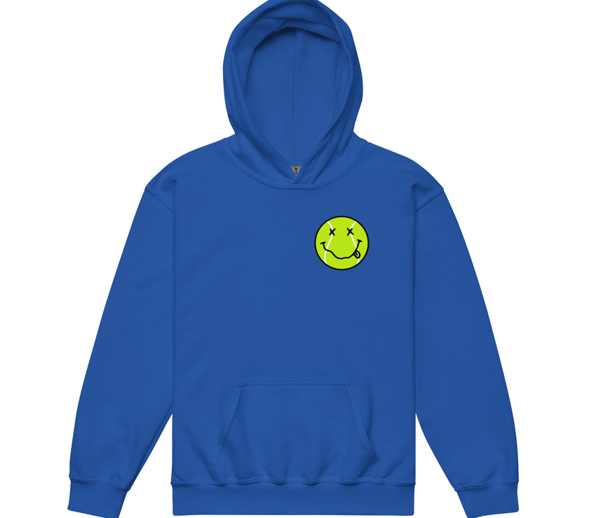 Smiling Tennis Ball by CoVA Tennis Youth heavy blend hoodie