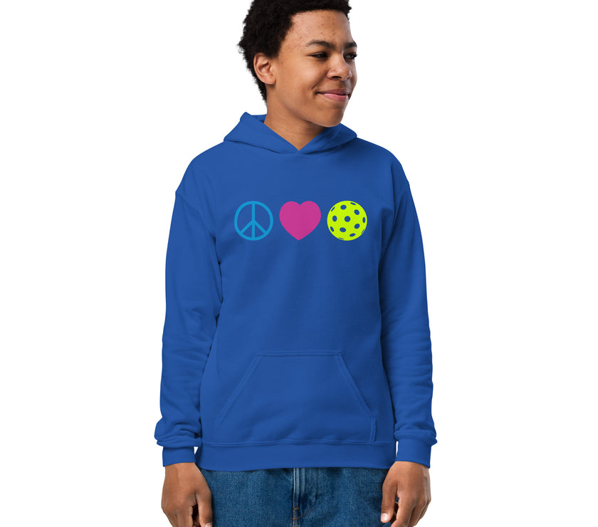 Peace Love Pickleball Youth heavy blend hoodie