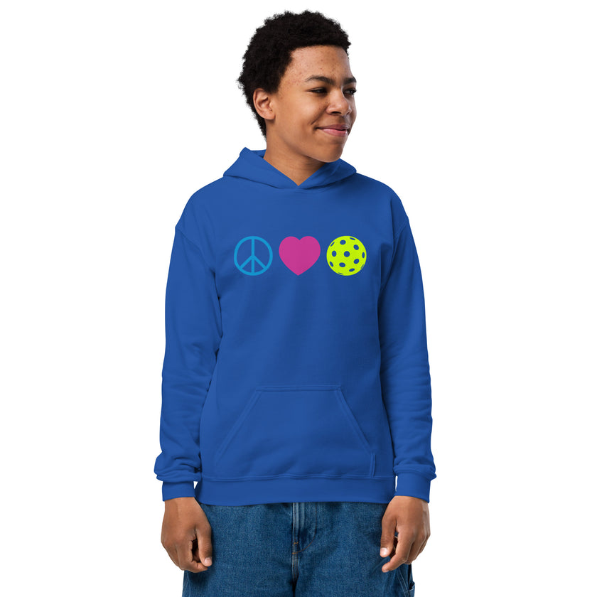 Peace Love Pickleball Youth heavy blend hoodie