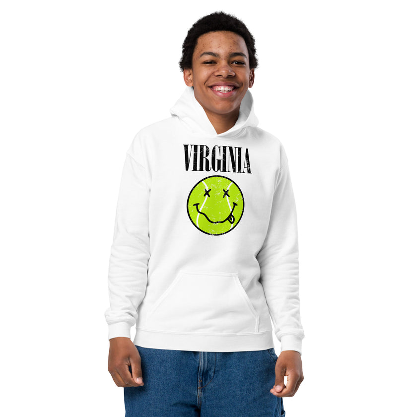 Virginia Smiley Face Tennis Ball by CoVA Tennis Youth heavy blend hoodie