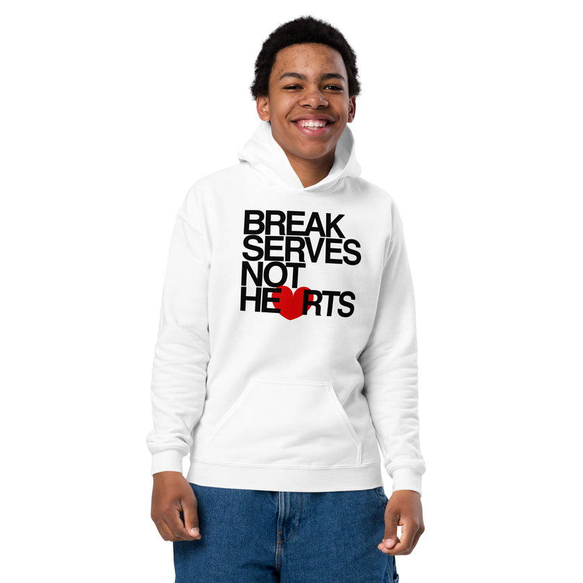 Break Serves Not Hearts CoVA Tennis Youth heavy blend hoodie