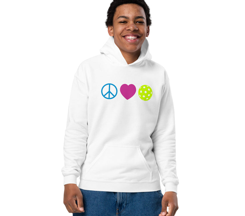 Peace Love Pickleball Youth heavy blend hoodie