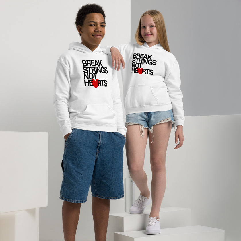 Break Strings Not Hearts by CoVA Tennis Youth heavy blend hoodie