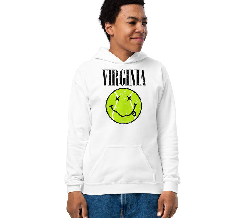 Virginia Smiley Face Tennis Ball by CoVA Tennis Youth heavy blend hoodie